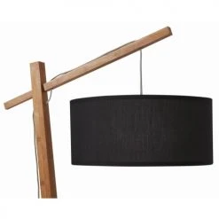 ATHM DESIGN Lampadaires Lampadaire Abat Jour Tissu Noir Pied Bois -Luminaires Ventes lampadaire abat jour tissu noir pied bois 4