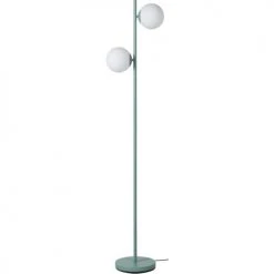 ATHM DESIGN Lampadaires Lampadaire Abat Jour Verre Pied Metal Brossé Bleu