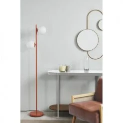 ATHM DESIGN Lampadaires Lampadaire Abat Jour Verre Pied Metal Brossé Marron -Luminaires Ventes lampadaire abat jour verre pied metal brosse marron 3