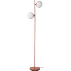 ATHM DESIGN Lampadaires Lampadaire Abat Jour Verre Pied Metal Brossé Bleu -Luminaires Ventes lampadaire abat jour verre pied metal brosse marron 4