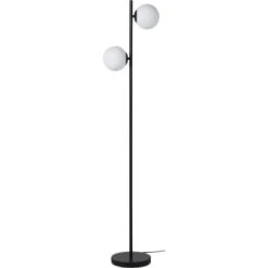ATHM DESIGN Lampadaires Lampadaire Abat Jour Verre Pied Metal Brossé Vert Kaki -Luminaires Ventes lampadaire abat jour verre pied metal brosse noir 2