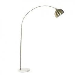 Wadiga Lampadaires Lampadaire Arc Doré Avec Base Ronde Blanche H195cm