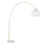 Maisons Du Monde Lampadaires Lampadaire Arqué En Métal Doré, Marbre Blanc Et Abat-jour Teinté Crème H195 -Luminaires Ventes lampadaire arque en metal dore marbre blanc et abat jour teinte creme h195 1000 10 25 219293 3