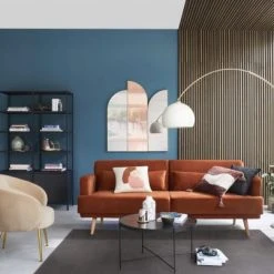 Maisons Du Monde Lampadaires Lampadaire Arqué En Métal Doré, Marbre Blanc Et Abat-jour Teinté Crème H195 -Luminaires Ventes lampadaire arque en metal dore marbre blanc et abat jour teinte creme h195 1000 10 25 219293 5