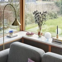 Hubsch Lampadaires Lampadaire Avec Base En Marbre En Noir Et Laiton -Luminaires Ventes lampadaire avec base en marbre en noir et laiton 5