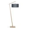 Good & Mojo Lampadaires Lampadaire Bambou Et Lin Naturel Gris H176cm