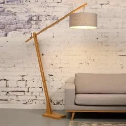 Good & Mojo Lampadaires Lampadaire Bambou/lin Gris Clair H207cm 9 Good & Mojo Lampadaires Lampadaire Bambou/lin Gris Clair H207cm -Luminaires Ventes lampadaire bambou lin gris clair h207cm 1