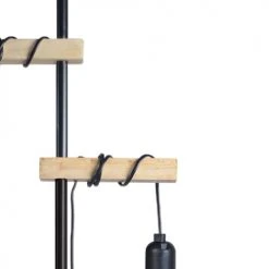 Tosel Lampadaires Lampadaire Bois Naturel Et Noir -Luminaires Ventes lampadaire bois naturel et noir 2