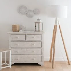 Maisons Du Monde Lampadaires Lampadaire Branche D'eucalyptus Et Abat-jour Blanc H152 -Luminaires Ventes lampadaire branche d eucalyptus et abat jour blanc h152 1000 7 29 177436 5