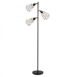 Homcom Lampadaires Lampadaire Design Industriel 3 Ampoules H165 Cm Noir
