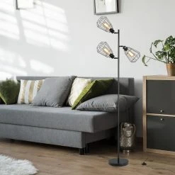 Homcom Lampadaires Lampadaire Design Industriel 3 Ampoules H165 Cm Noir -Luminaires Ventes lampadaire design industriel 3 ampoules h165 cm noir 3