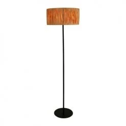 Decoratie Lampadaires Lampadaire Droit Métal Ambre Abat-jour Raphia H140cm -Luminaires Ventes lampadaire droit metal ambre abat jour raphia h140cm 2