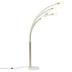 QAZQA Lampadaires Lampadaire En Acier Doré/laiton