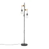 QAZQA Lampadaires Lampadaire En Acier Noir -Luminaires Ventes lampadaire en acier noir