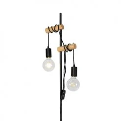 QAZQA Lampadaires Lampadaire En Acier Noir -Luminaires Ventes lampadaire en acier noir 2