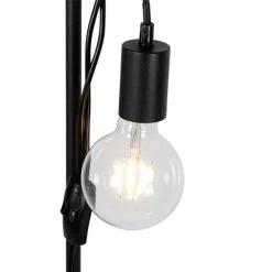 QAZQA Lampadaires Lampadaire En Acier Noir -Luminaires Ventes lampadaire en acier noir 3