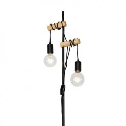 QAZQA Lampadaires Lampadaire En Acier Noir -Luminaires Ventes lampadaire en acier noir 4