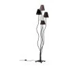 Kare Design Lampadaires Lampadaire En Acier Noir 5 Abat-jours En Coton Marron H163 -Luminaires Ventes lampadaire en acier noir 5 abat jours en coton marron h163