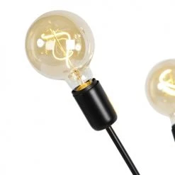 QAZQA Lampadaires Lampadaire En Acier Noir -Luminaires Ventes lampadaire en acier noir 8