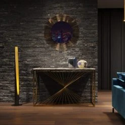 Kare Design Lampadaires Lampadaire En Acier Noir Et Doré H140 -Luminaires Ventes lampadaire en acier noir et dore h140 1