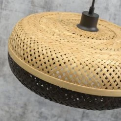 Good & Mojo Lampadaires Lampadaire En Bambou Abat-jour En Bambou Naturel/noir, H. 176cm -Luminaires Ventes lampadaire en bambou abat jour en bambou naturel noir h 176cm 2