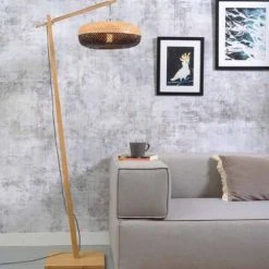 Good & Mojo Lampadaires Lampadaire En Bambou Noir H176cm -Luminaires Ventes lampadaire en bambou noir h176cm 1