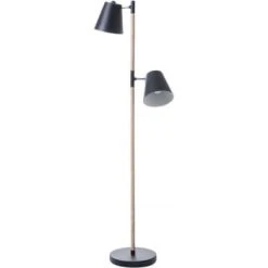 Leitmotiv Lampadaires Lampadaire En Bois Et Métal Hauteur 150 Cm Marron Et Noir -Luminaires Ventes lampadaire en bois et metal hauteur 150 cm marron et blanc