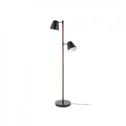 Leitmotiv Lampadaires Lampadaire En Bois Et Métal Hauteur 150 Cm Marron Et Noir