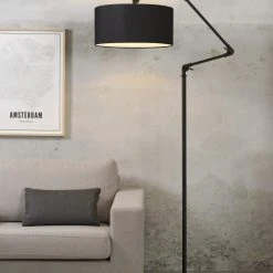 It's About Romi Lampadaires Lampadaire En Fer Abat-jour En Coton Noir, H. 190cm 9 It's About Romi Lampadaires Lampadaire En Fer Abat-jour En Coton Noir, H. 190cm -Luminaires Ventes lampadaire en fer abat jour en coton noir h 190cm 1
