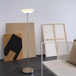 Dyberg Larsen Lampadaires Lampadaire En Métal Blanc Mat, H 133 Cm D 31 Cm -Luminaires Ventes lampadaire en metal blanc mat h 133 cm d 31 cm 2