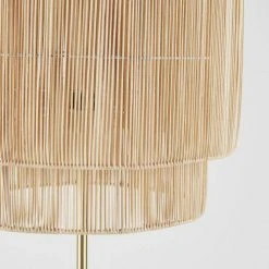 Maisons Du Monde Lampadaires Lampadaire En Métal Doré Abat-jour En Fibre Végétale H152 -Luminaires Ventes lampadaire en metal dore abat jour en fibre vegetale h152 1000 10 5 205251 2