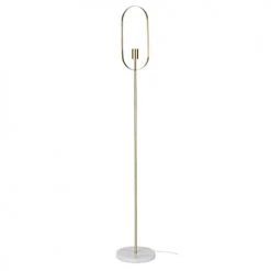 Maisons Du Monde Lampadaires Lampadaire En Métal Doré Et Marbre Blanc H160