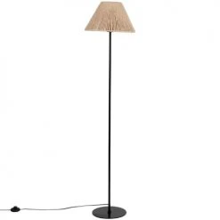 Maisons Du Monde Lampadaires Lampadaire En Métal Noir Et Abat-jour En Corde H151