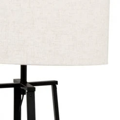 Maisons Du Monde Lampadaires Lampadaire En Métal Noir Et Abat-jour En Lin Recyclé H144 -Luminaires Ventes lampadaire en metal noir et abat jour en lin recycle h144 1000 2 11 228873 3