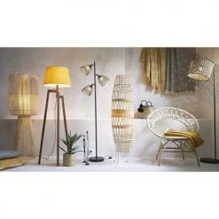 Maisons Du Monde Lampadaires Lampadaire En Métal Noir Et Fibre Végétale H162 -Luminaires Ventes lampadaire en metal noir et fibre vegetale h162 1000 5 23 180341 5