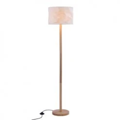 Rendez Vous Déco Lampadaires Lampadaire En Papier Blanc Et Bois D'hévéa -Luminaires Ventes lampadaire en papier blanc et bois d hevea 2