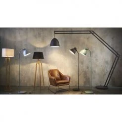 Maisons Du Monde Lampadaires Lampadaire En Terminalier Et Abat-jour En Coton Blanc H165 -Luminaires Ventes lampadaire en terminalier et abat jour en coton blanc h165 1000 13 13 158232 2