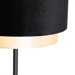 QAZQA Lampadaires Lampadaire En Tissu Noir -Luminaires Ventes lampadaire en tissu noir 5