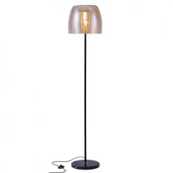 Rendez Vous Déco Lampadaires Lampadaire En Verre Fumé, Marbre Et Métal Noir -Luminaires Ventes lampadaire en verre fume marbre et metal noir 2