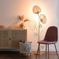 Maisons Du Monde Lampadaires Lampadaire Ginkgo En Métal Doré Et Bambou H145 -Luminaires Ventes lampadaire ginkgo en metal dore et bambou h145 1000 5 16 204770 2