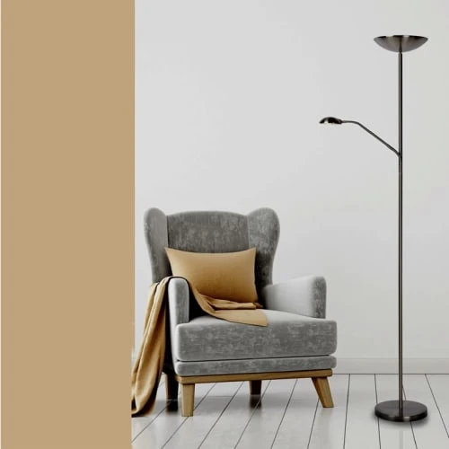 Lucide Lampadaires Lampadaire LED Avec Liseuse Métal Argent H180cm 4 Lucide Lampadaires Lampadaire LED Avec Liseuse Métal Argent H180cm – Image 2