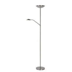 Lucide Lampadaires Lampadaire LED Avec Liseuse Métal Argent H180cm