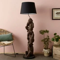 Maisons Du Monde Lampadaires Lampadaire Singe Et Abat-jour Noir H156 -Luminaires Ventes lampadaire singe et abat jour noir h156 1000 15 27 177393 6
