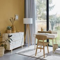 Maisons Du Monde Lampadaires Lampadaire Trépied En Frêne Avec Abat-jour En Coton Blanc H156 -Luminaires Ventes lampadaire trepied en frene avec abat jour en coton blanc h156 1000 11 1 154694 11