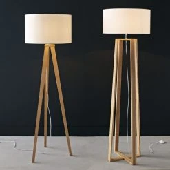 Maisons Du Monde Lampadaires Lampadaire Trépied En Frêne Avec Abat-jour En Coton Blanc H156 -Luminaires Ventes lampadaire trepied en frene avec abat jour en coton blanc h156 1000 11 1 154694 8