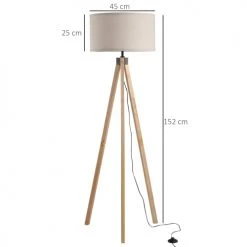 Homcom Lampadaires Lampadaire Trépied Style Scandinave H152 Cm Bois De Pin Lin Beige 10 Homcom Lampadaires Lampadaire Trépied Style Scandinave H152 Cm Bois De Pin Lin Beige -Luminaires Ventes lampadaire trepied style scandinave h152 cm bois de pin lin beige 2