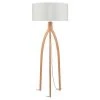 Good & Mojo Lampadaires Lampadaire Tripode Bambou Et Lin Naturel Blanc H160cm -Luminaires Ventes lampadaire tripode bambou et lin naturel blanc h160cm