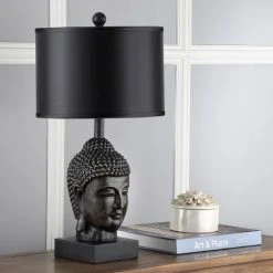 Safavieh Lampes à Poser Lampe à Poser Abat-jour En Tissu Et Pied En Résine Noir (x2) -Luminaires Ventes lampe a poser abat jour en tissu et pied en resine noir x2 5