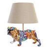 Wadiga Lampes à Poser Lampe à Poser Chien Bouledogue Multicolore 38x36x47cm