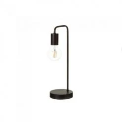 Wadiga Lampes à Poser Lampe à Poser Courbée En Bois Et Métal Noir H41cm